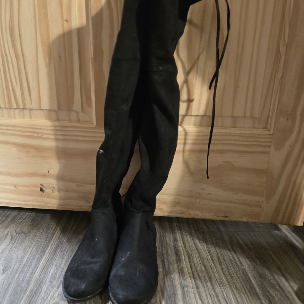 a new day Black Over-the-Knee Lace Up Boots